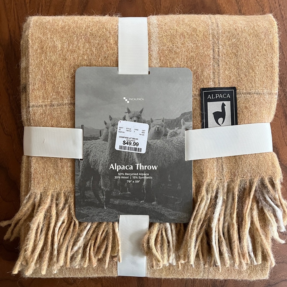 Alpaca Throw Blanket - Soft Tan